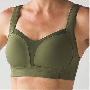 Lululemon ta ta tamer olive green sports bra